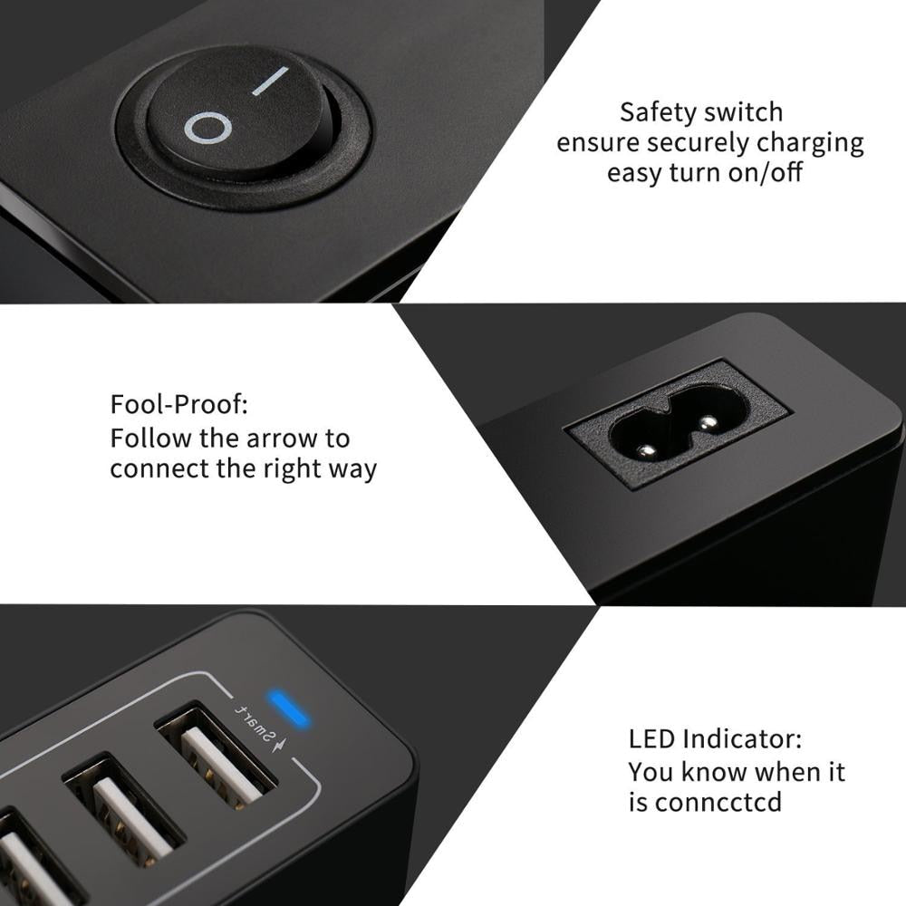 10 Port USB Charger (50W)