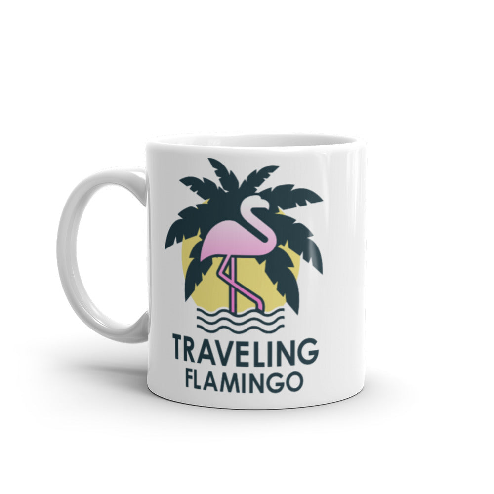 Traveling Flamingo Logo Mug