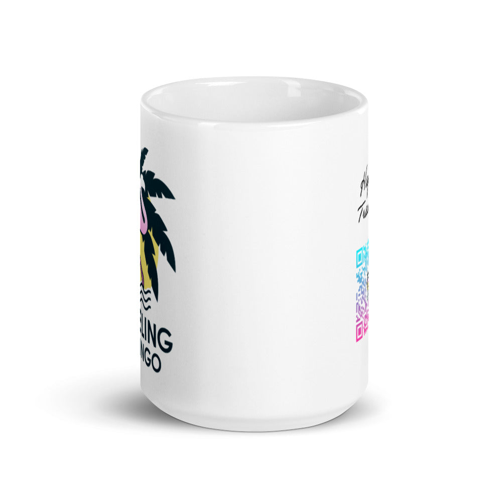 Traveling Flamingo Logo Mug
