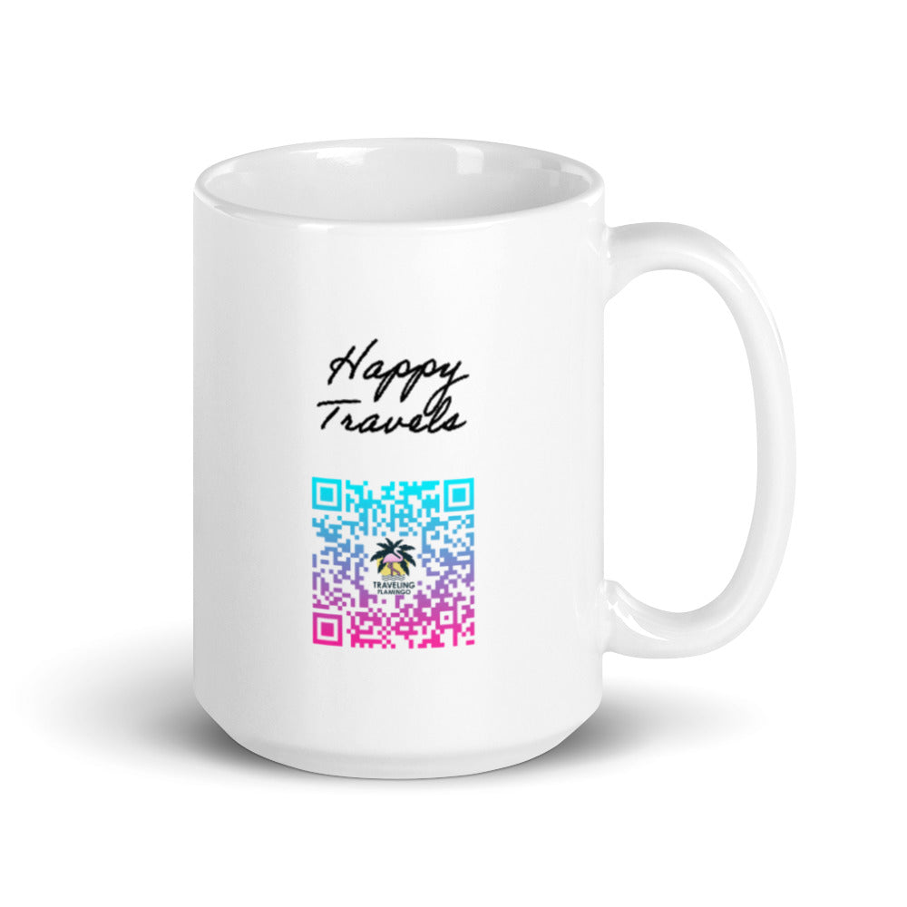 Traveling Flamingo Logo Mug