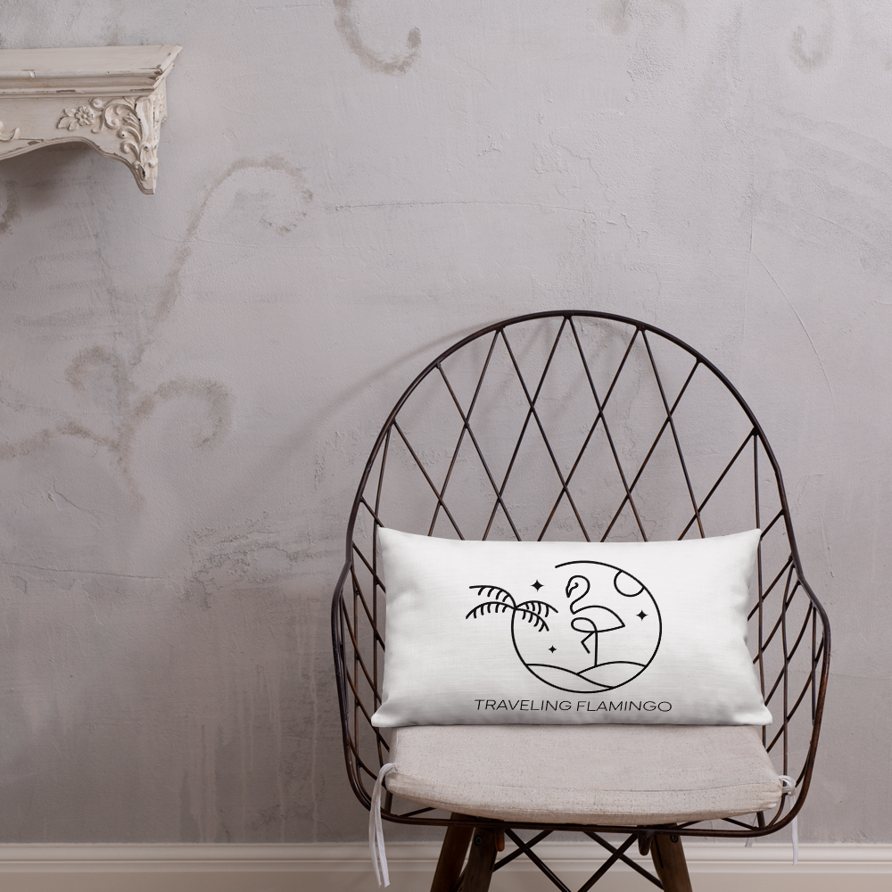 Traveling Flamingo Throw-pillow