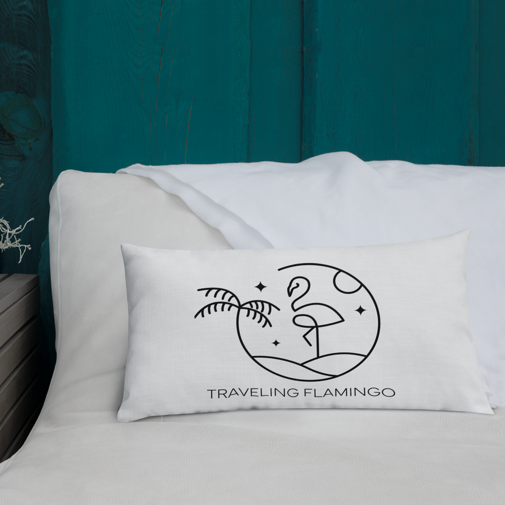 Traveling Flamingo Throw-pillow