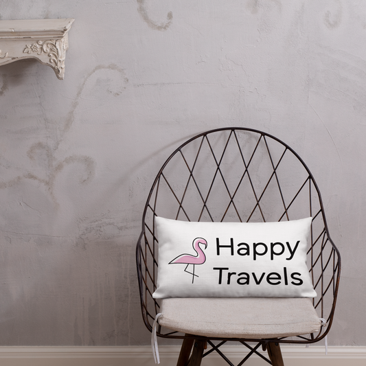 Traveling Flamingo Throw-pillow