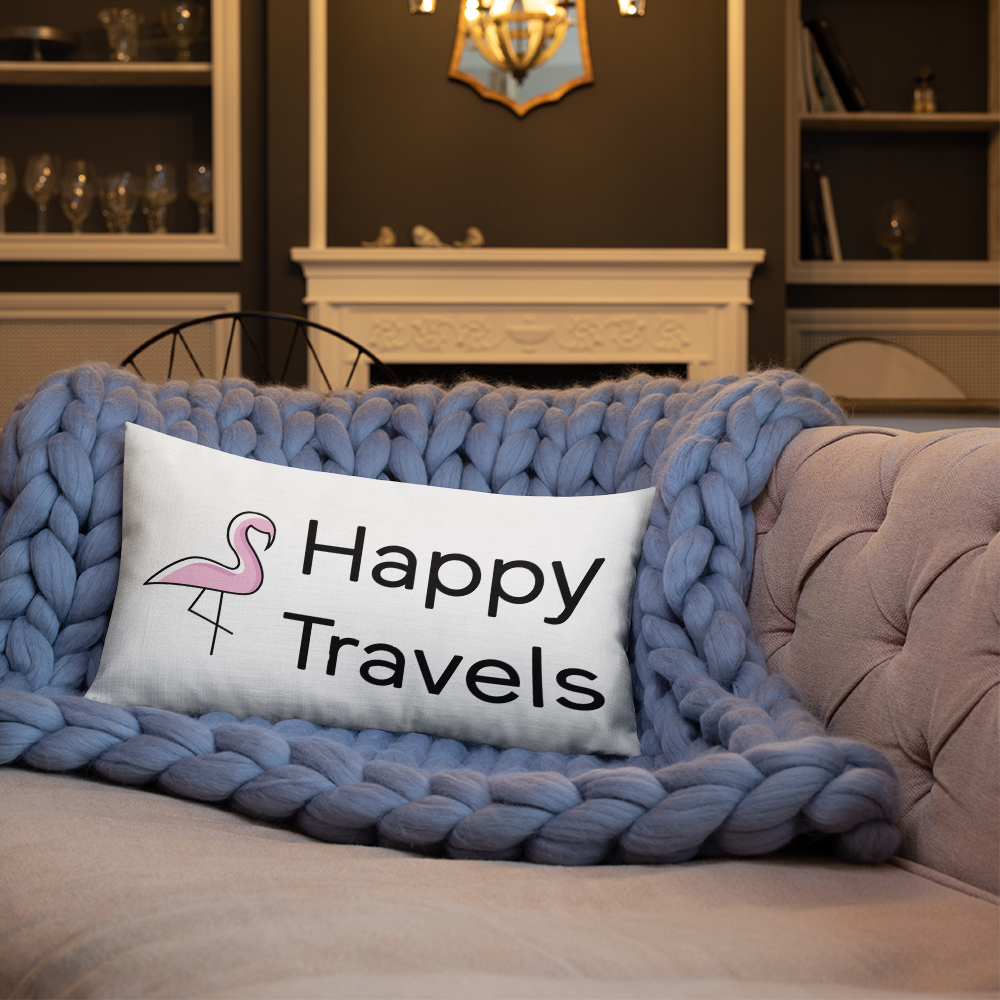 Traveling Flamingo Throw-pillow