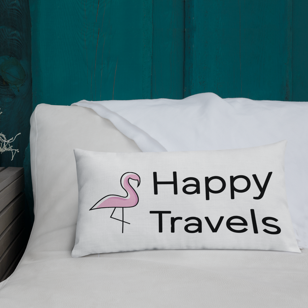 Traveling Flamingo Throw-pillow