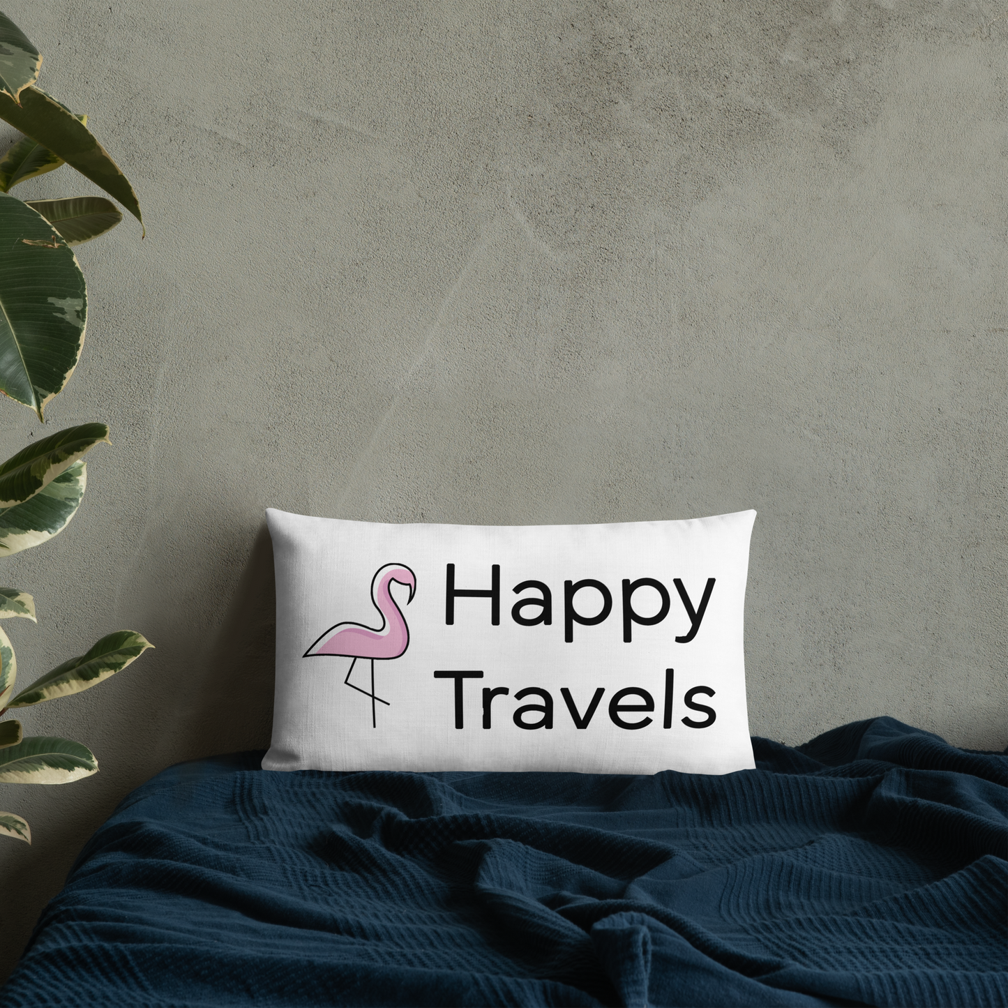 Traveling Flamingo Throw-pillow